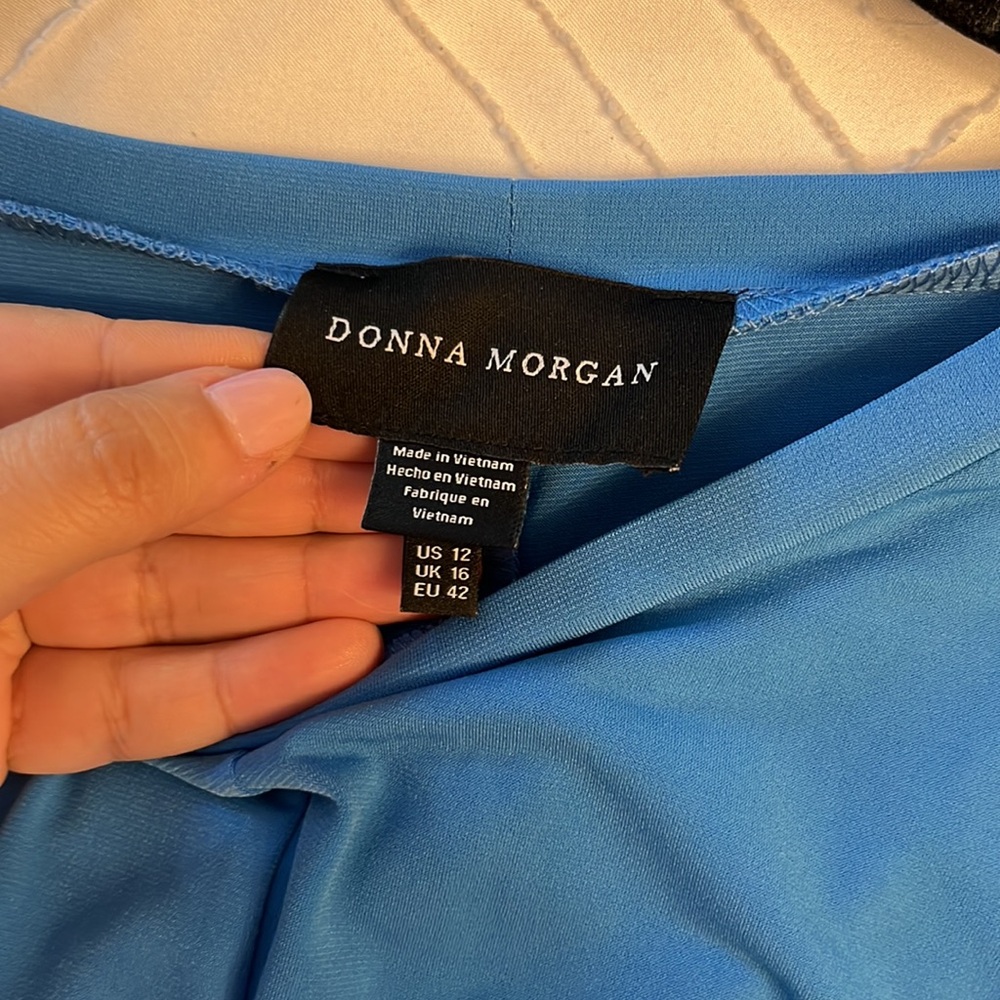 NWT donna Morgan blue maxi waist twist size 12 - Picture 7 of 11